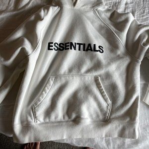 FOG essentials white hoodie